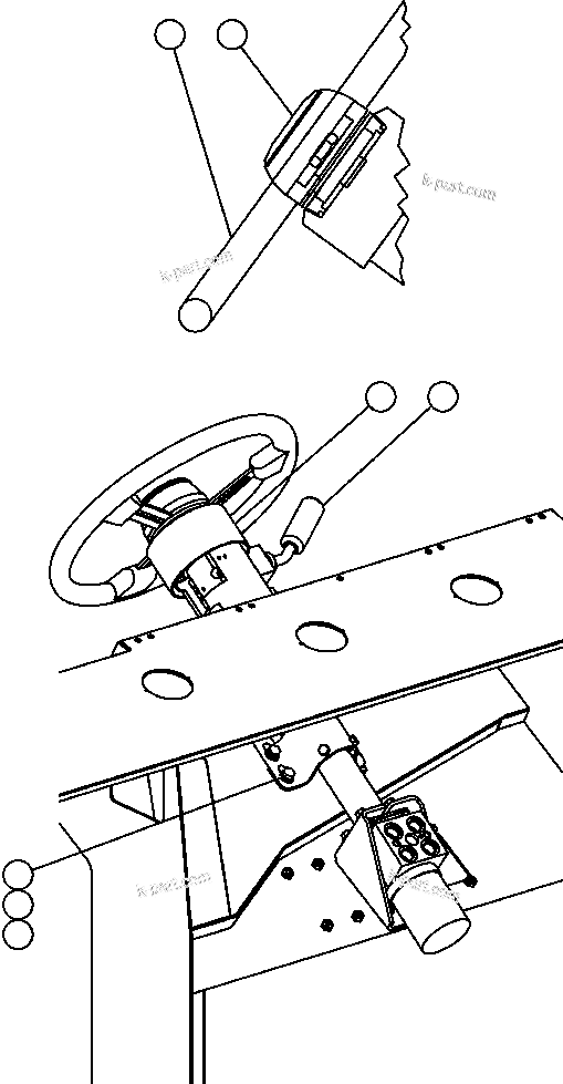 Komatsu parts book diagram for AFE50-GC 830E S/N GAE2170 & GAE2173 & GAE2175 & GAE2177            GLIDER KIT: STEERING COLUMN INSTALLATION
