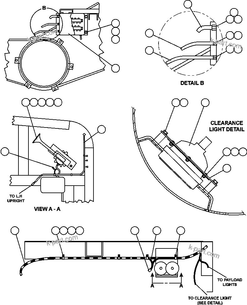 Komatsu parts book diagram for AFE50-GC 830E S/N GAE2170 & GAE2173 & GAE2175 & GAE2177            GLIDER KIT: LEFT UPRIGHT ELECTRICAL GROUP