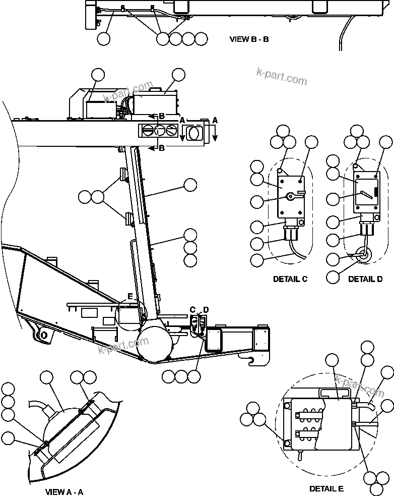 Komatsu parts book diagram for AFE50-GC 830E S/N GAE2170 & GAE2173 & GAE2175 & GAE2177            GLIDER KIT: RIGHT DECK ELECTRICAL GROUP