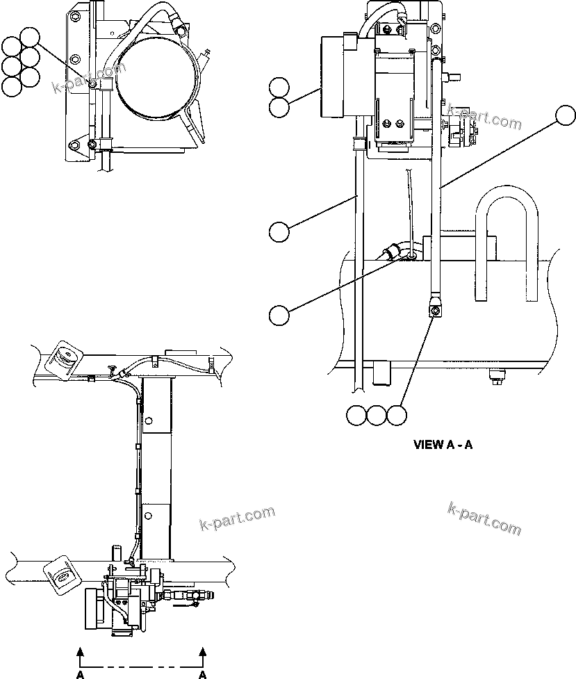 Komatsu parts book diagram for AFE50-GC 830E S/N GAE2170 & GAE2173 & GAE2175 & GAE2177            GLIDER KIT: ENGINE WIRING L.H. - ALTERNATOR - 1