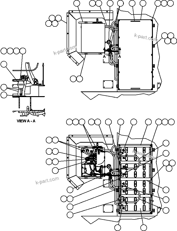Komatsu parts book diagram for AFE50-GC 830E S/N GAE2170 & GAE2173 & GAE2175 & GAE2177            GLIDER KIT: BATTERIES, BATTERY BOX & WIRING