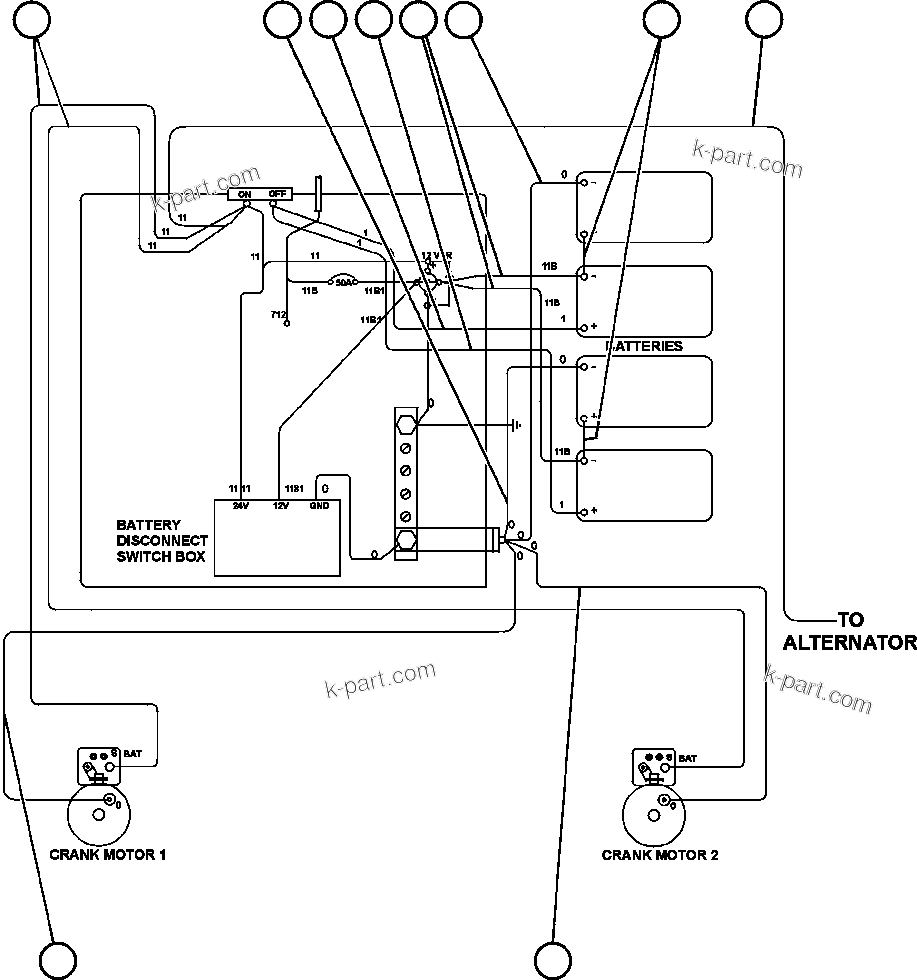 Komatsu parts book diagram for AFE50-GC 830E S/N GAE2170 & GAE2173 & GAE2175 & GAE2177            GLIDER KIT: BATTERY & ELECTRIC STARTER WIRING
