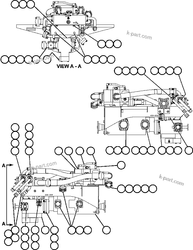 Komatsu parts book diagram for AFE50-GC 830E S/N GAE2170 & GAE2173 & GAE2175 & GAE2177            GLIDER KIT: PUMP/VALVE MODULE - 1