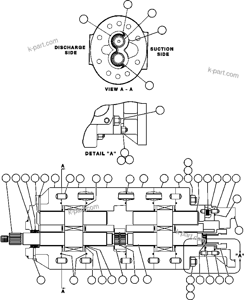 Komatsu parts book diagram for AFE50-GC 830E S/N GAE2170 & GAE2173 & GAE2175 & GAE2177            GLIDER KIT: HOIST PUMP ASSEMBLY (PB8761)