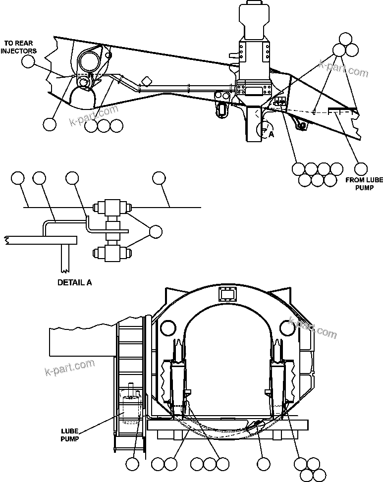 Komatsu parts book diagram for AFE50-GC 830E S/N GAE2170 & GAE2173 & GAE2175 & GAE2177            GLIDER KIT: AUTOMATIC LUBRICATION SYSTEM - 1