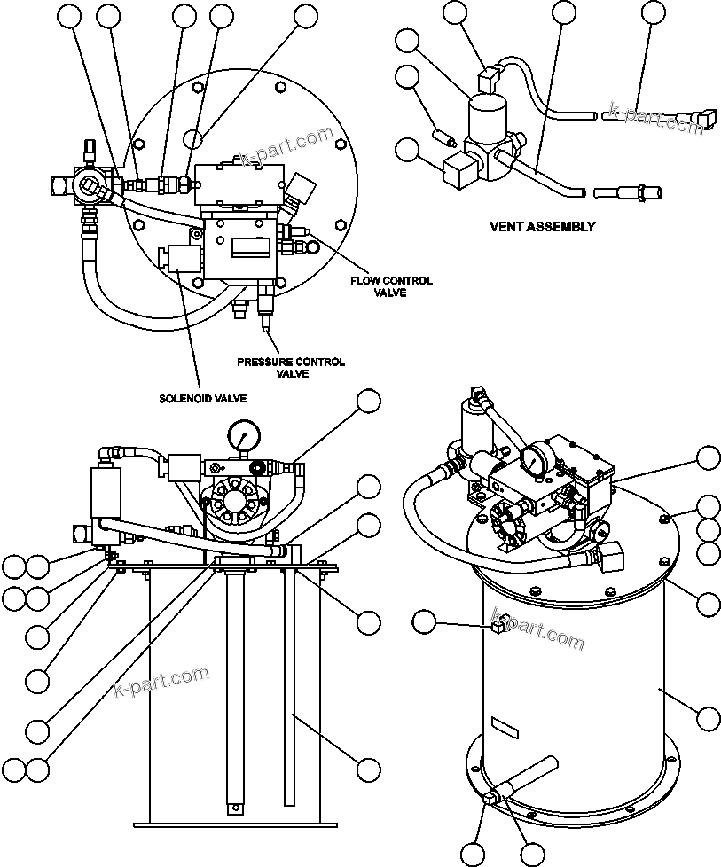 Komatsu parts book diagram for AFE50-GC 830E S/N GAE2170 & GAE2173 & GAE2175 & GAE2177            GLIDER KIT: LUBE PUMP/CONTAINER ASSEMBLY (PC1768)