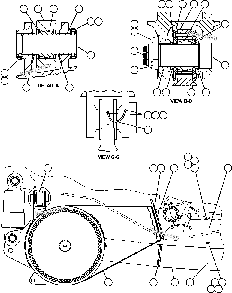 Komatsu parts book diagram for AFE52-AB 930E-3 S/N A30387-A30388 & A30391 & A30393 & A30397-A30398 & A30401 CHUQUICAMATA: DRIVE AXLE & MOUNTING