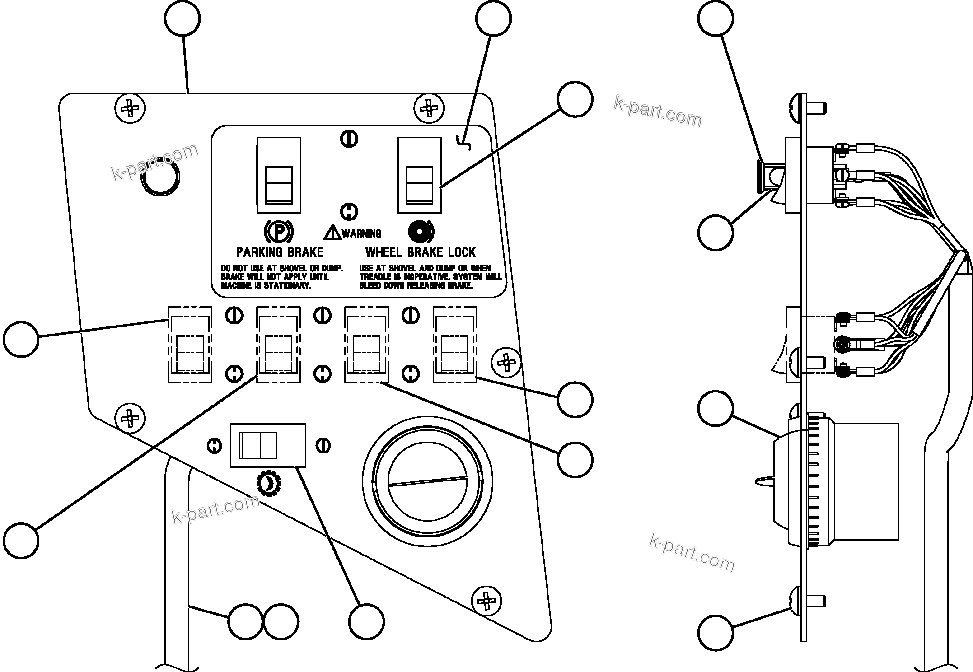 Komatsu parts book diagram for AFE52-AB 930E-3 S/N A30387-A30388 & A30391 & A30393 & A30397-A30398 & A30401 CHUQUICAMATA: UPPER R.H. DASH MODULE