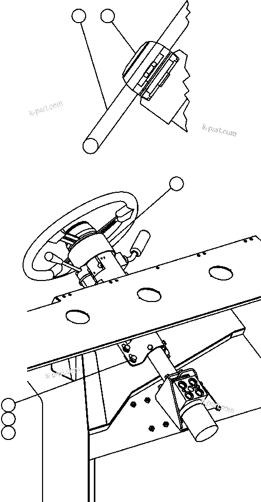 Komatsu parts book diagram for AFE52-AB 930E-3 S/N A30387-A30388 & A30391 & A30393 & A30397-A30398 & A30401 CHUQUICAMATA: STEERING COLUMN & STEERING WHEEL INSTALLATION