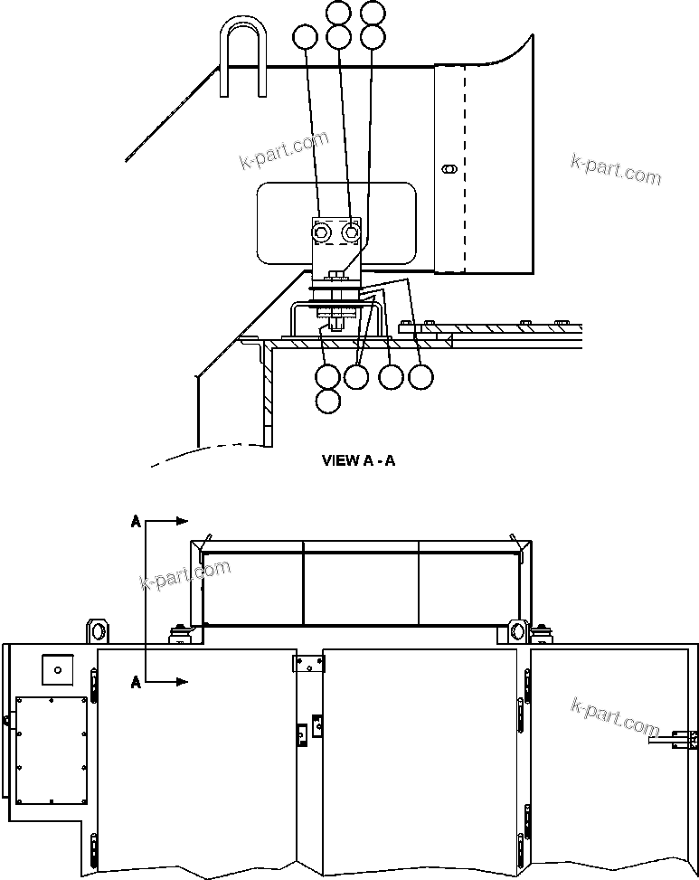 Komatsu parts book diagram for AFE52-AB 930E-3 S/N A30387-A30388 & A30391 & A30393 & A30397-A30398 & A30401 CHUQUICAMATA: INLET DUCT MOUNTING