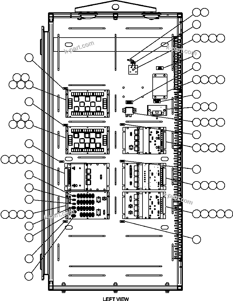 Komatsu parts book diagram for AFE52-AB 930E-3 S/N A30387-A30388 & A30391 & A30393 & A30397-A30398 & A30401 CHUQUICAMATA: AUXILIARY CONTROL CABINET COMPONENTS - 1