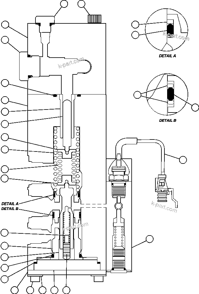 Komatsu parts book diagram for AFE52-AB 930E-3 S/N A30387-A30388 & A30391 & A30393 & A30397-A30398 & A30401 CHUQUICAMATA: DUAL RELAY VALVE (PC1022)