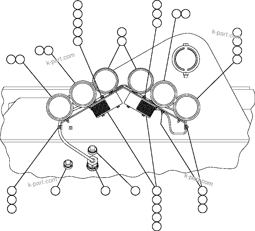 Komatsu parts book diagram for AFE52-AB 930E-3 S/N A30387-A30388 & A30391 & A30393 & A30397-A30398 & A30401 CHUQUICAMATA: REAR LIGHTS AND BACKUP HORN INSTALLATION
