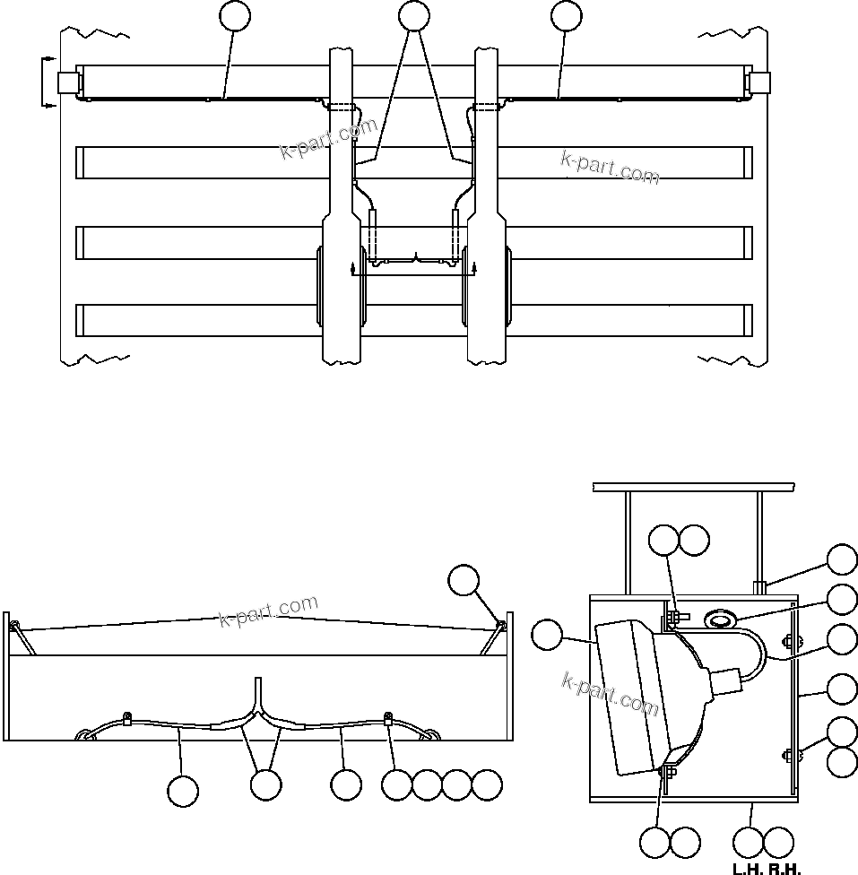 Komatsu parts book diagram for AFE52-AB 930E-3 S/N A30387-A30388 & A30391 & A30393 & A30397-A30398 & A30401 CHUQUICAMATA: REAR TURN & CLEARANCE LIGHTS