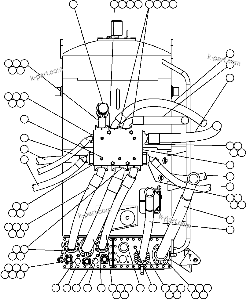 Komatsu parts book diagram for AFE52-AB 930E-3 S/N A30387-A30388 & A30391 & A30393 & A30397-A30398 & A30401 CHUQUICAMATA: HOIST CIRCUIT & HYDRAULIC PIPING