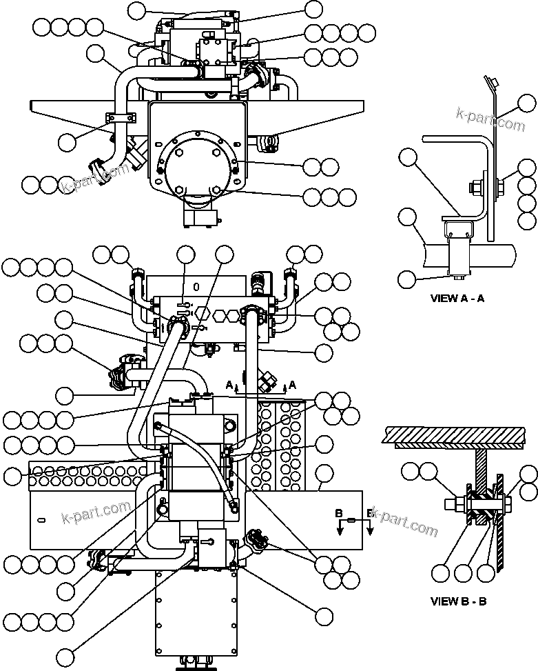 Komatsu parts book diagram for AFE52-AB 930E-3 S/N A30387-A30388 & A30391 & A30393 & A30397-A30398 & A30401 CHUQUICAMATA: PUMP/HOIST VALVE MODULE