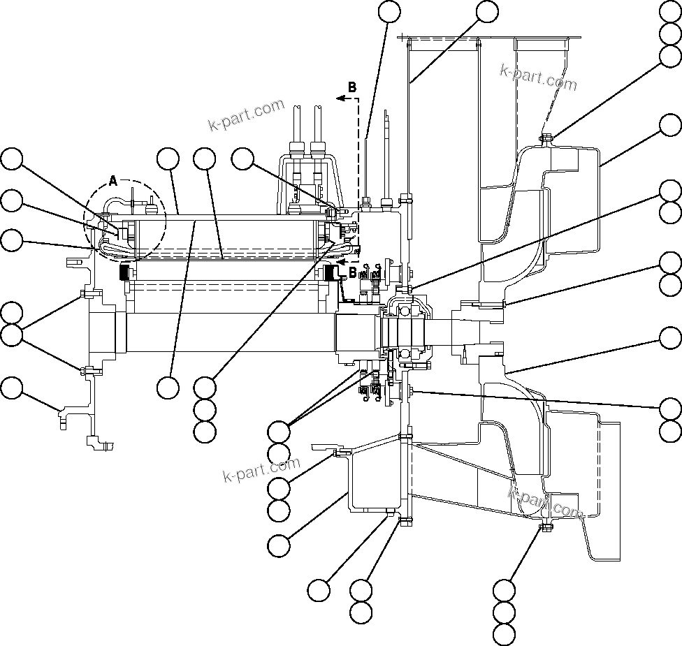 Komatsu parts book diagram for AFE52-AB 930E-3 S/N A30387-A30388 & A30391 & A30393 & A30397-A30398 & A30401 CHUQUICAMATA: ALTERNATOR - ENGINE MOUNT