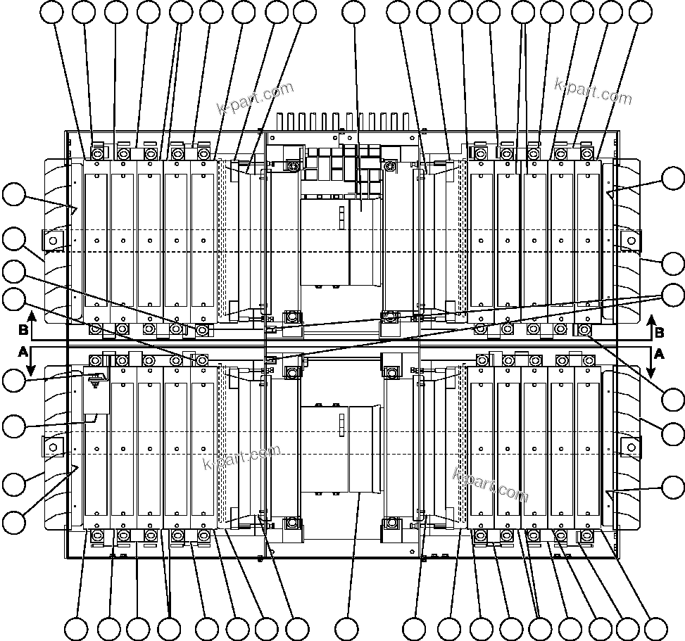 Komatsu parts book diagram for AFE52-AB 930E-3 S/N A30387-A30388 & A30391 & A30393 & A30397-A30398 & A30401 CHUQUICAMATA: RETARDING GRID ASSEMBLY (PC0809)