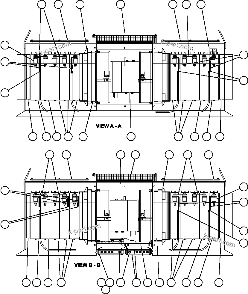 Komatsu parts book diagram for AFE52-AB 930E-3 S/N A30387-A30388 & A30391 & A30393 & A30397-A30398 & A30401 CHUQUICAMATA: RETARDING GRID ASSEMBLY (PC0809)