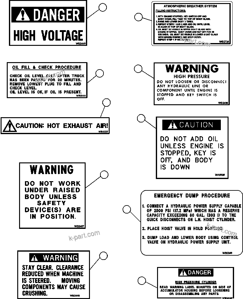 Komatsu parts book diagram for AFE52-J 930E-3 S/N A30336-A30340  KLEMKE: DECALS & WARNINGS