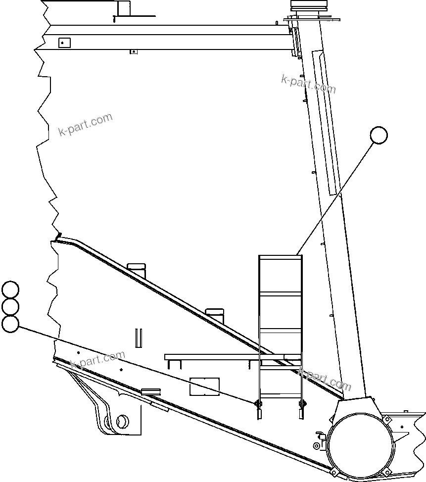 Komatsu parts book diagram for AFE52-J 930E-3 S/N A30336-A30340  KLEMKE: ACCESS LADDER INSTALLATION