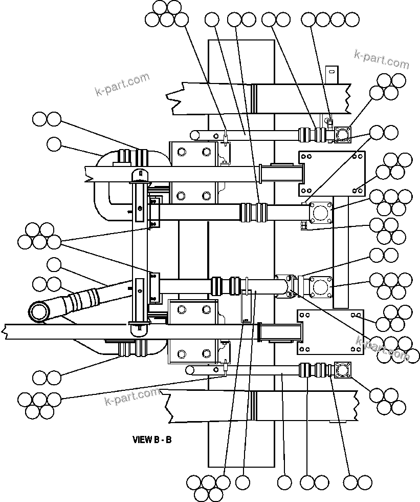 Komatsu parts book diagram for AFE52-J 930E-3 S/N A30336-A30340  KLEMKE: RADIATOR PIPING & ENGINE MOUNTING - 1