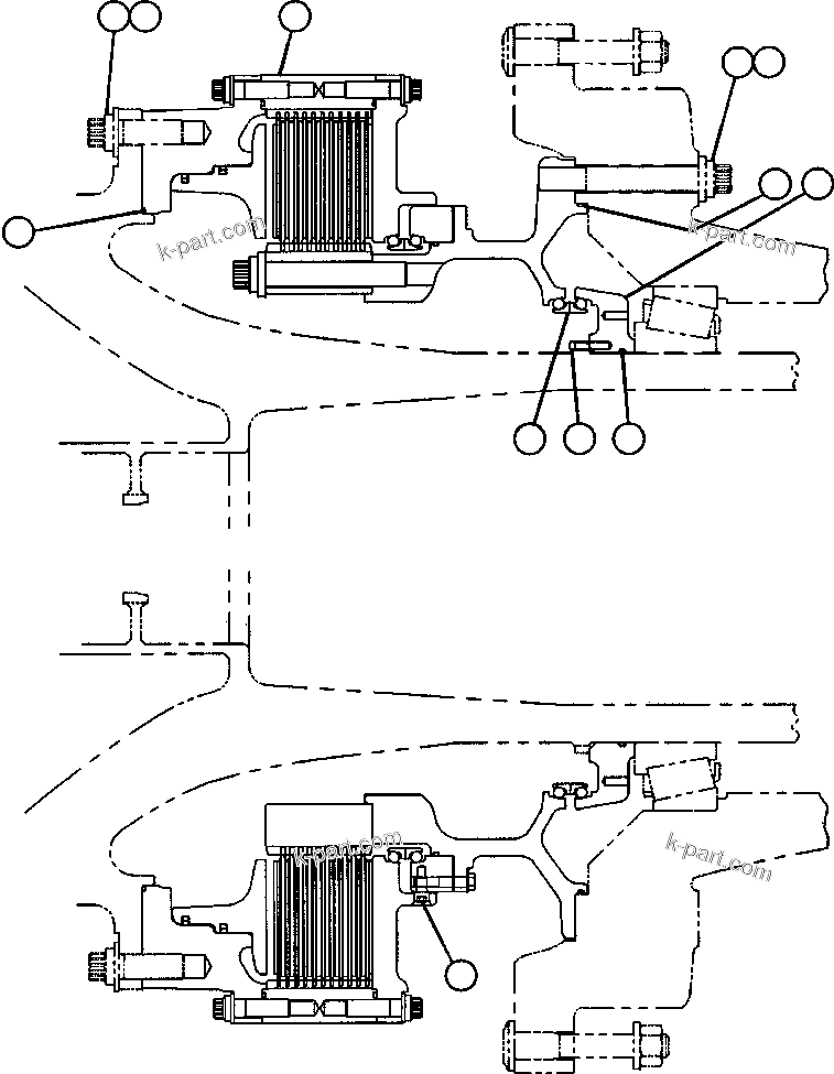 Komatsu parts book diagram for AFE52-J 930E-3 S/N A30336-A30340  KLEMKE: REAR BRAKE MOUNTING