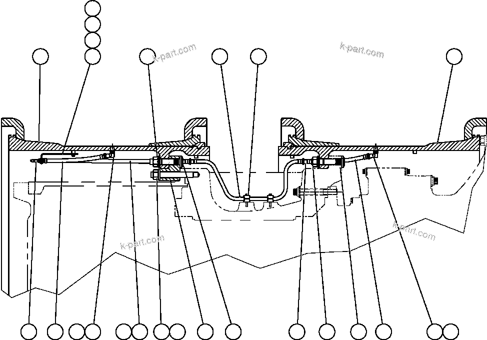 Komatsu parts book diagram for AFE52-J 930E-3 S/N A30336-A30340  KLEMKE: REAR WHEELS & MOUNTING