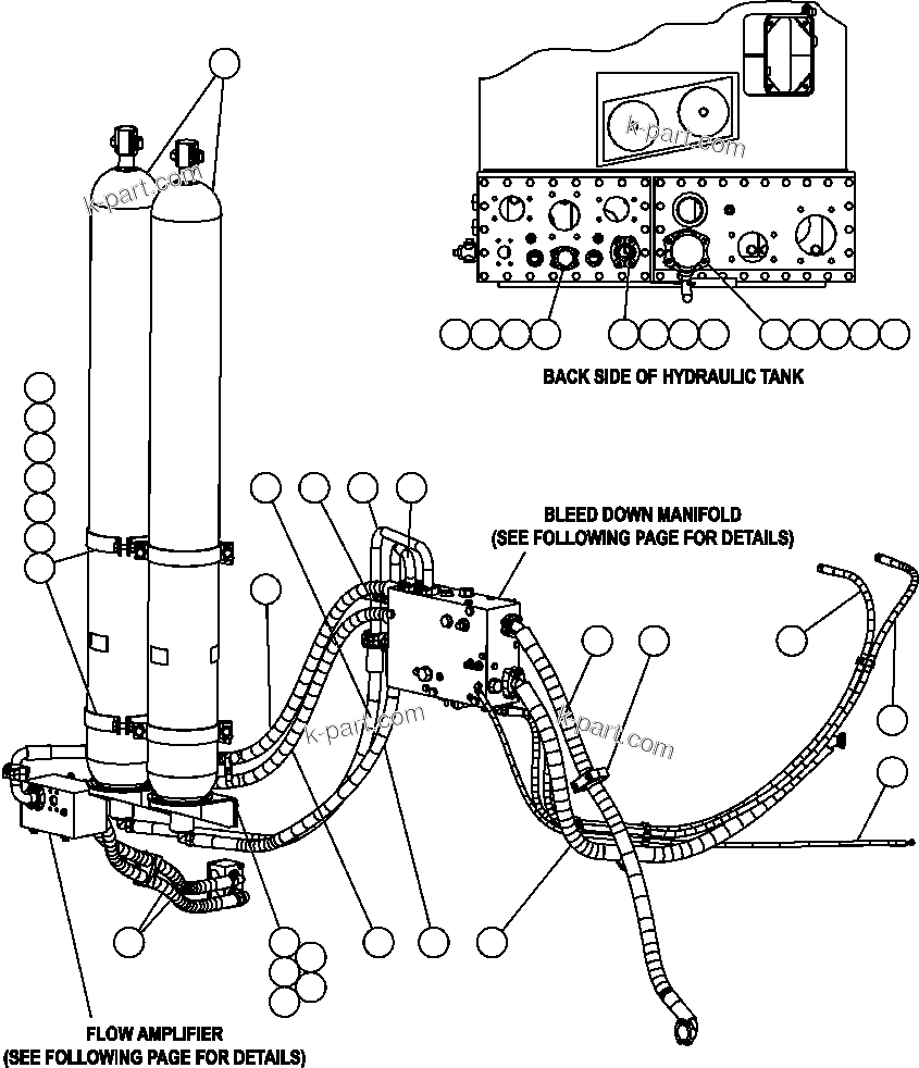 Komatsu parts book diagram for AFE52-J 930E-3 S/N A30336-A30340  KLEMKE: STEERING SYSTEM PIPING - 1