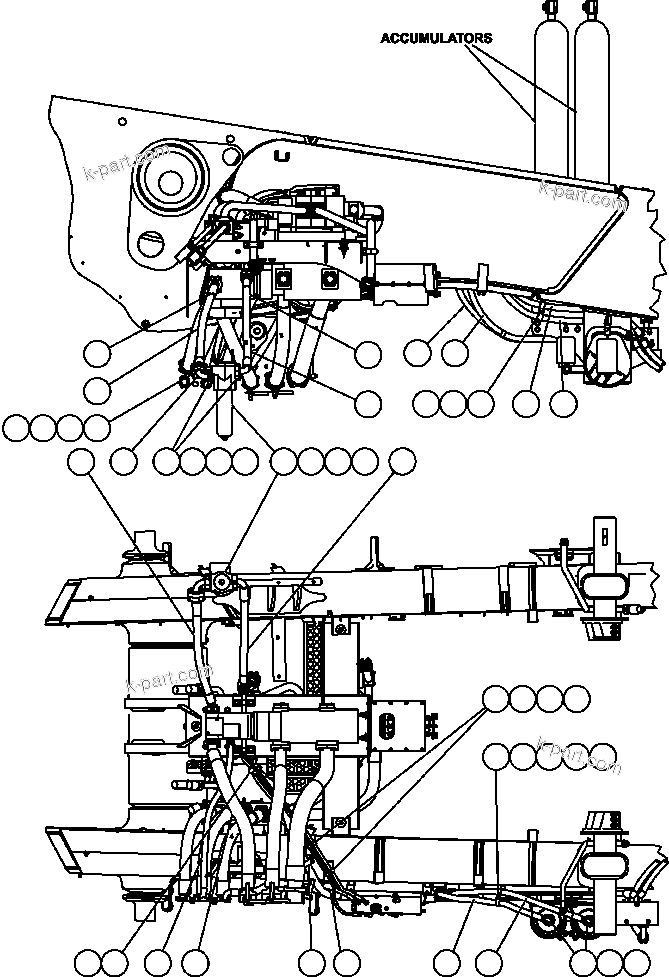 Komatsu parts book diagram for AFE52-J 930E-3 S/N A30336-A30340  KLEMKE: STEERING SYSTEM PIPING - 3