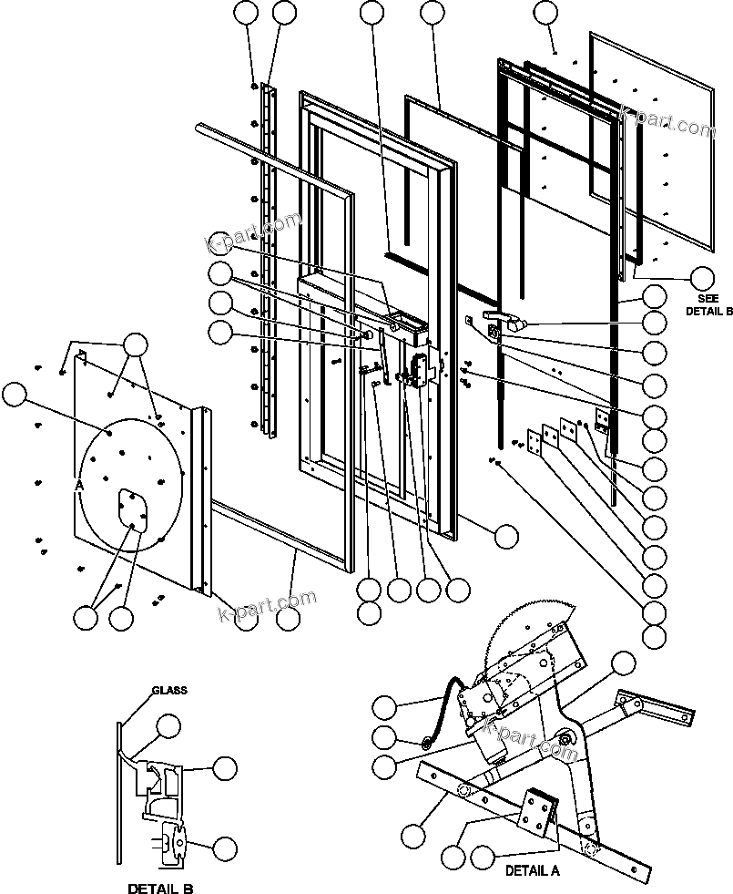 Komatsu parts book diagram for AFE52-J 930E-3 S/N A30336-A30340  KLEMKE: DOOR - L.H. (SM5948)