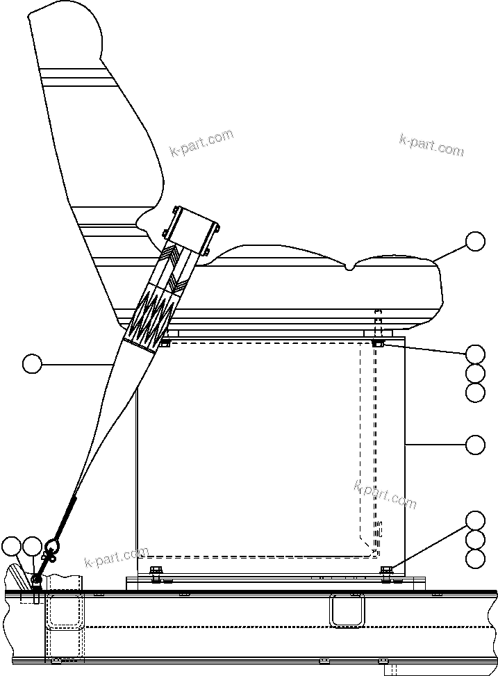 Komatsu parts book diagram for AFE52-J 930E-3 S/N A30336-A30340  KLEMKE: PASSENGER SEAT INSTALLATION