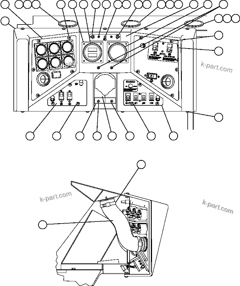 Komatsu parts book diagram for AFE52-J 930E-3 S/N A30336-A30340  KLEMKE: INSTRUMENT PANEL ASSEMBLY