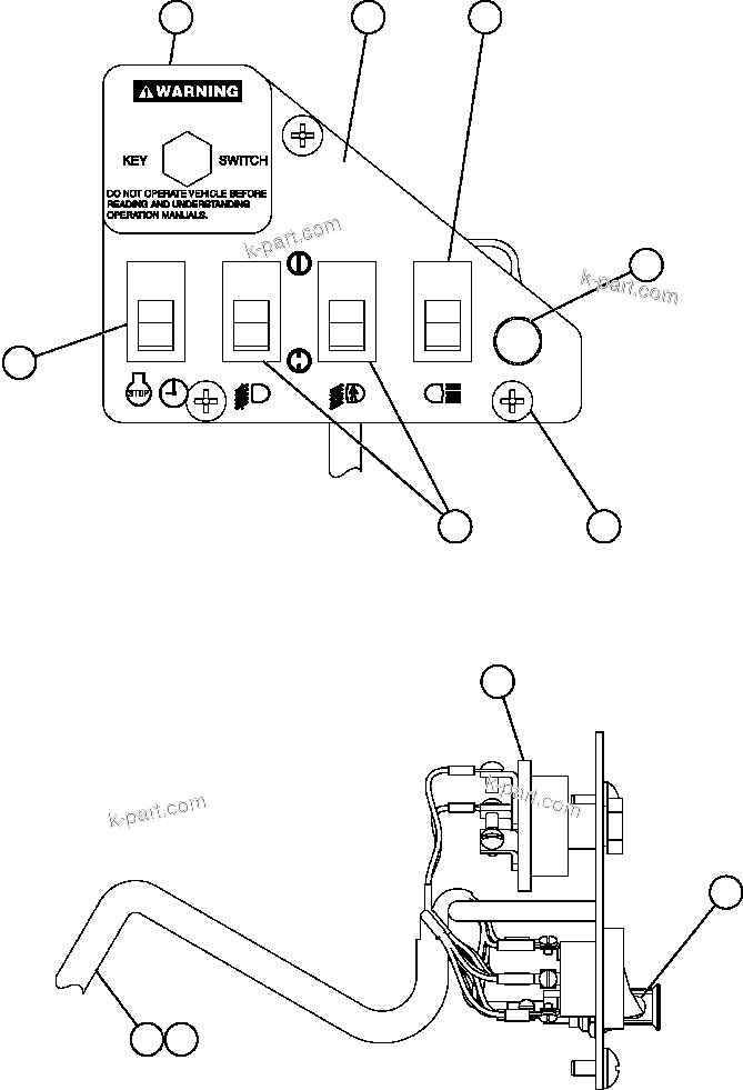 Komatsu parts book diagram for AFE52-J 930E-3 S/N A30336-A30340  KLEMKE: LOWER R.H. DASH MODULE