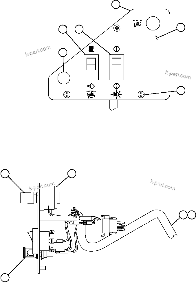 Komatsu parts book diagram for AFE52-J 930E-3 S/N A30336-A30340  KLEMKE: LOWER L.H. DASH MODULE