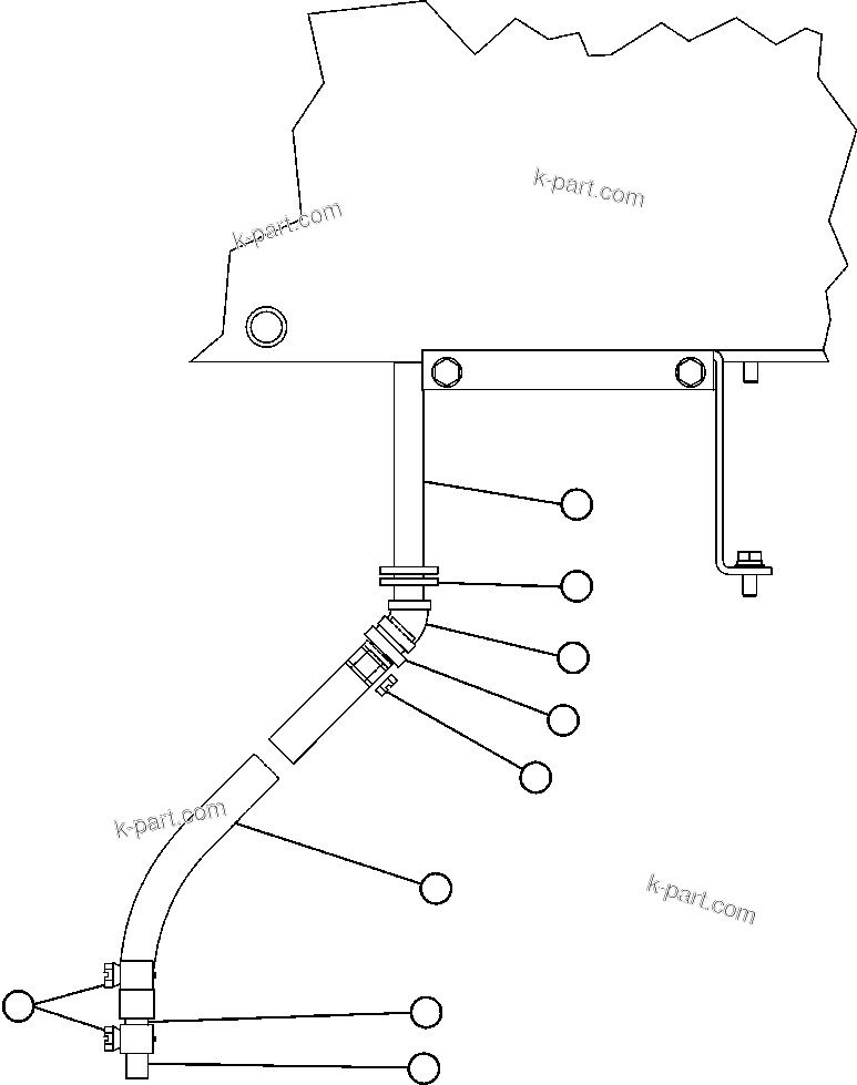 Komatsu parts book diagram for AFE52-J 930E-3 S/N A30336-A30340  KLEMKE: HEATER/AC DRAIN HOSE INSTALLATION