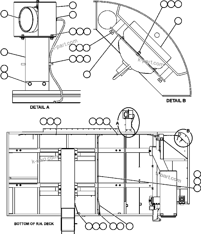Komatsu parts book diagram for AFE52-J 930E-3 S/N A30336-A30340  KLEMKE: RIGHT DECK ELECTRICAL GROUP