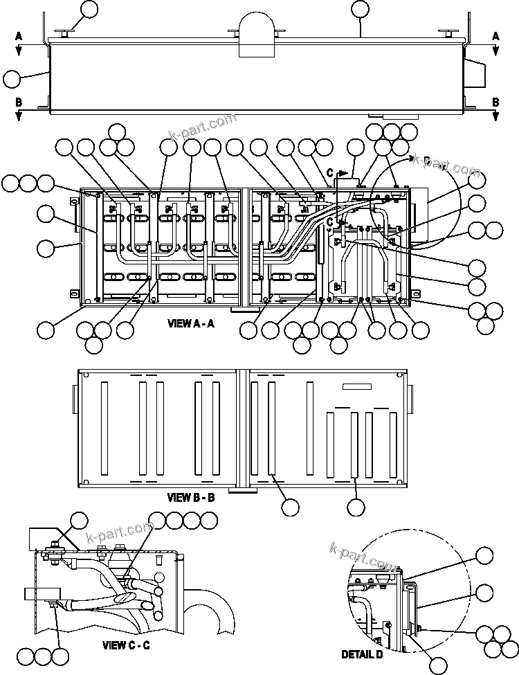 Komatsu parts book diagram for AFE52-J 930E-3 S/N A30336-A30340  KLEMKE: BATTERY BOX ASSEMBLY (EK6351)
