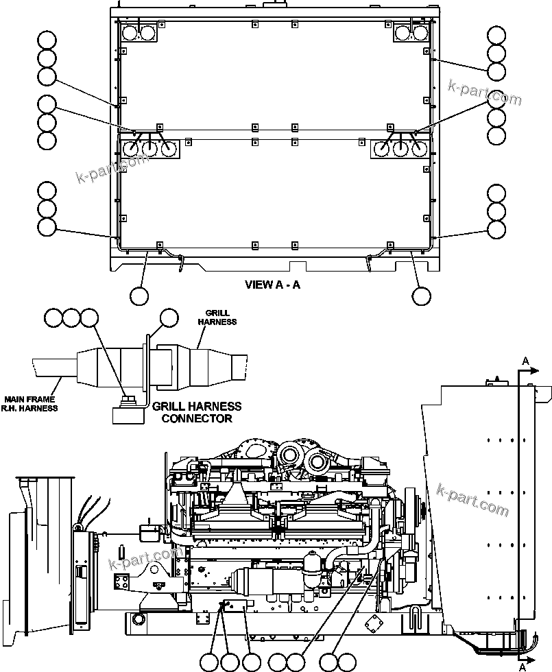 Komatsu parts book diagram for AFE52-J 930E-3 S/N A30336-A30340  KLEMKE: ENGINE ELECTRICAL - RIGHT SIDE
