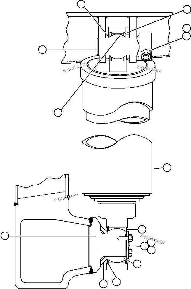 Komatsu parts book diagram for AFE52-J 930E-3 S/N A30336-A30340  KLEMKE: HOIST CYLINDER & MOUNTING