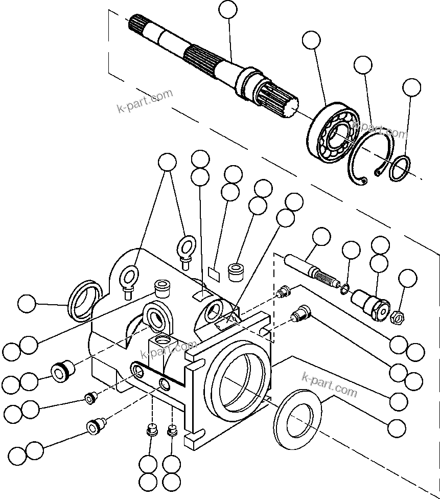 Komatsu parts book diagram for AFE52-J 930E-3 S/N A30336-A30340  KLEMKE: STEERING PUMP HOUSING (FRONT) (PC1142)