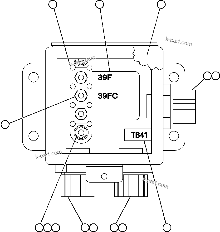 Komatsu parts book diagram for AFE52-J 930E-3 S/N A30336-A30340  KLEMKE: JUNCTION BOX ASSEMBLY - R.H. (EK7633)