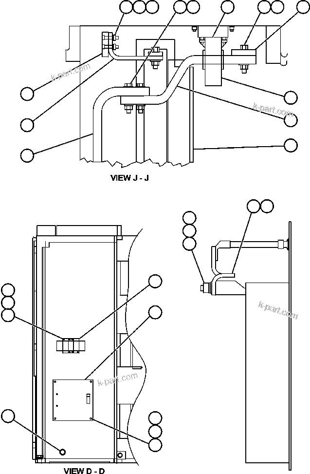 Komatsu parts book diagram for AFE52-J 930E-3 S/N A30336-A30340  KLEMKE: CONTROL CABINET (SECTION VIEWS)