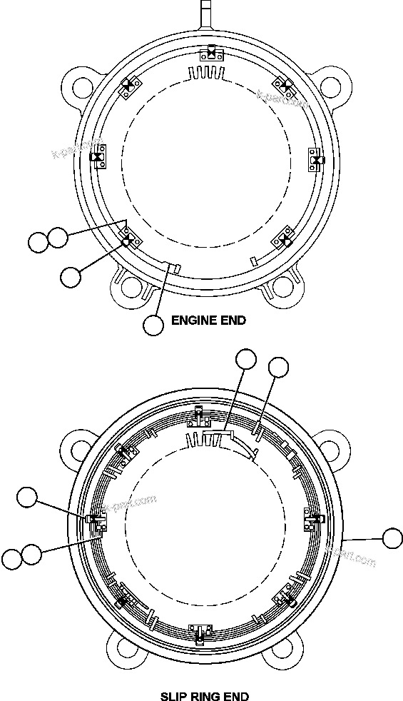 Komatsu parts book diagram for AFE52-J 930E-3 S/N A30336-A30340  KLEMKE: ALTERNATOR - STATOR ASSEMBLY (GE1166)