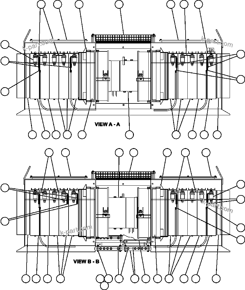 Komatsu parts book diagram for AFE52-J 930E-3 S/N A30336-A30340  KLEMKE: RETARDING GRID ASSEMBLY (PC0809)