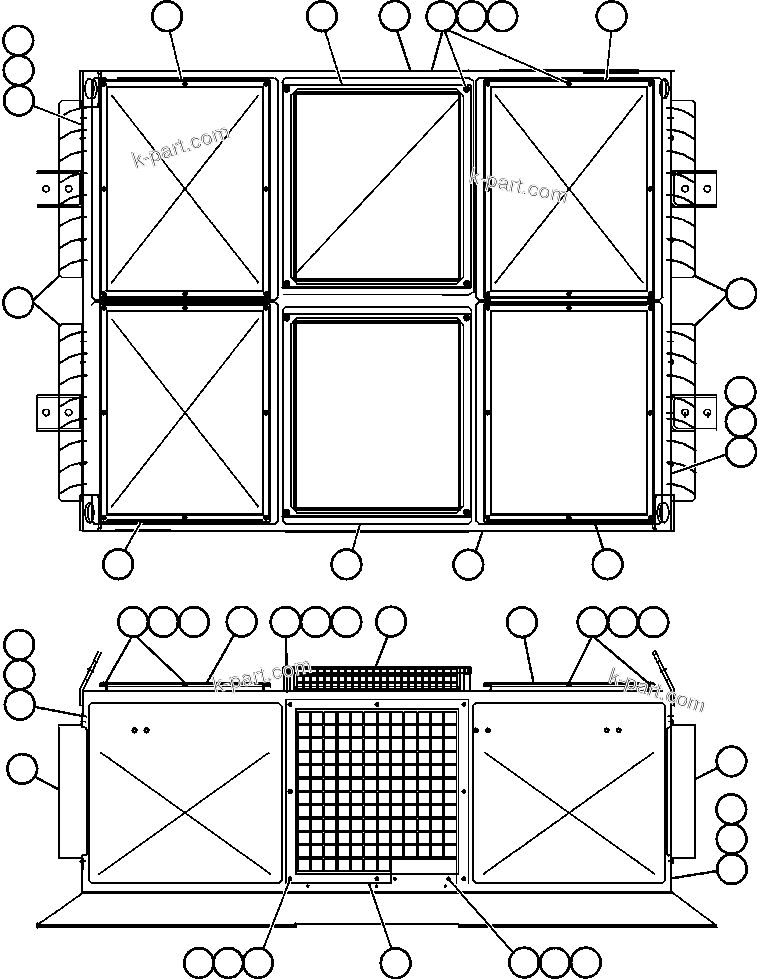 Komatsu parts book diagram for AFE52-J 930E-3 S/N A30336-A30340  KLEMKE: RETARDING GRID ASSEMBLY - 2 (PC0809)