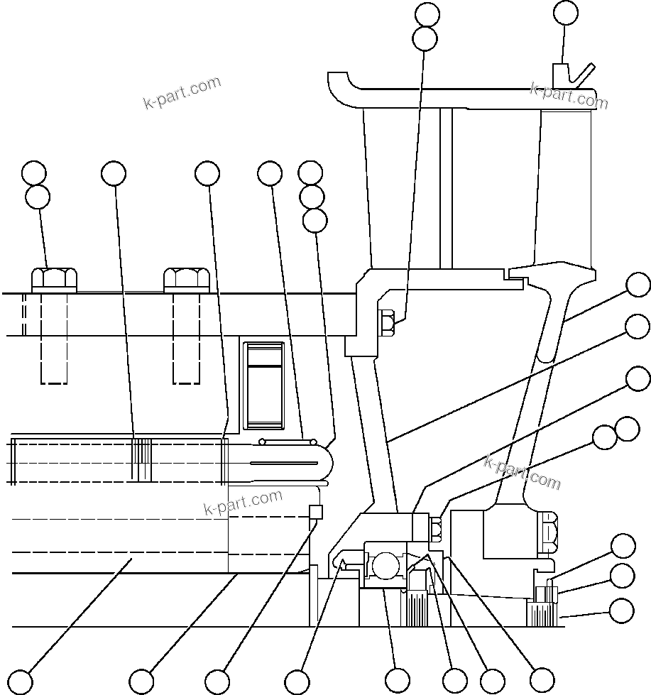 Komatsu parts book diagram for AFE52-J 930E-3 S/N A30336-A30340  KLEMKE: BLOWER MOTOR (NON-COMMUTATOR END) (GE0017)