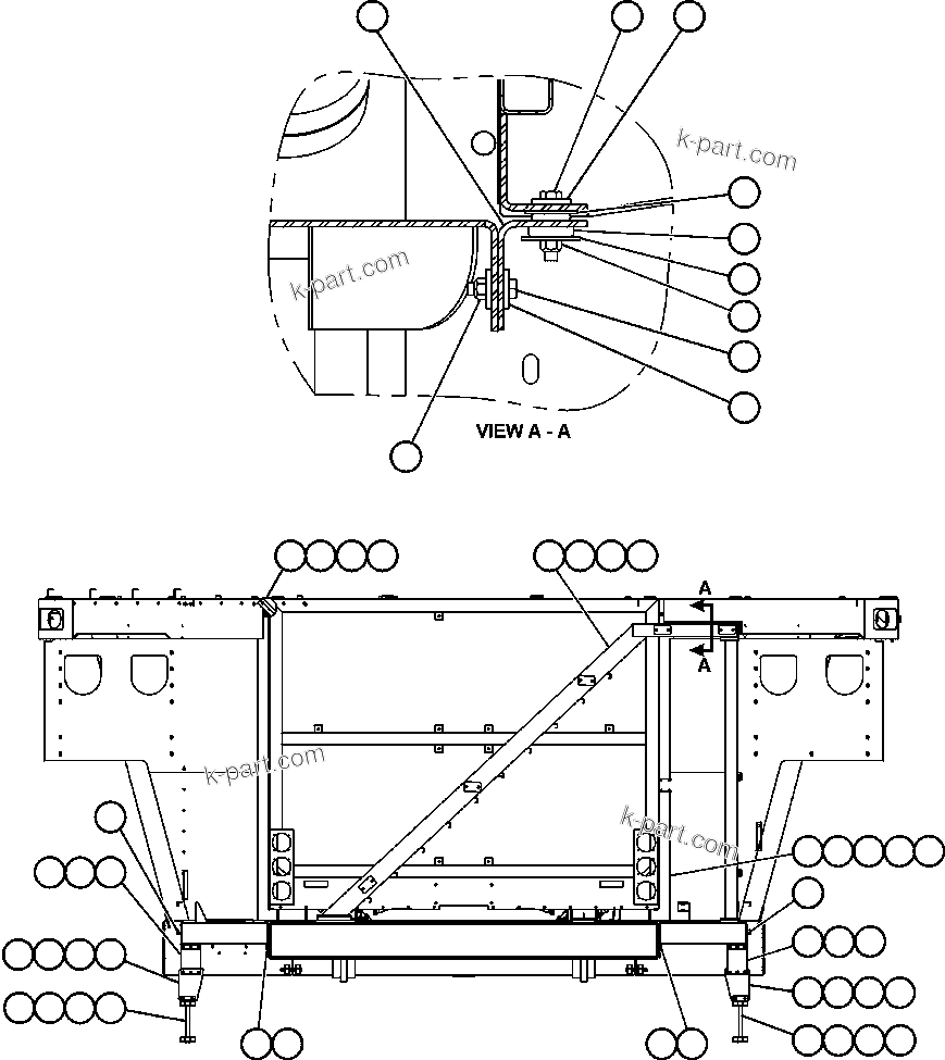 Komatsu parts book diagram for AFE57-AA 830E-AC S/N A30106 - A30108      ELK VALLEY COAL: LADDER, STEPS & PLATFORMS