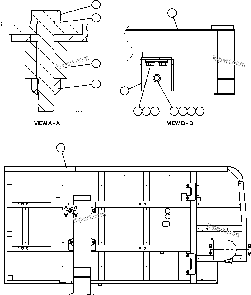 Komatsu parts book diagram for AFE57-AA 830E-AC S/N A30106 - A30108      ELK VALLEY COAL: R.H. DECK & MOUNTING