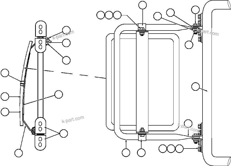Komatsu parts book diagram for AFE57-AA 830E-AC S/N A30106 - A30108      ELK VALLEY COAL: R.H. CONVEX MIRROR INSTALLATION